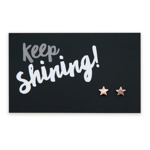 Keep Shining - Brushed Star Stud Earrings - Rose Gold (9509-F)