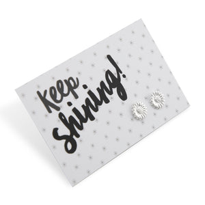Forever Spring - Keep Shining - Sunflower Earring Studs - Bright Silver (9711)