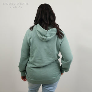 Premium Kindness HOODIE - Sage with Lime Print