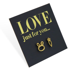 Stainless Steel Earring Studs | Rabbit & Carrot - Love Just For You