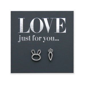 Stainless Steel Earring Studs | Rabbit & Carrot - Love Just For You