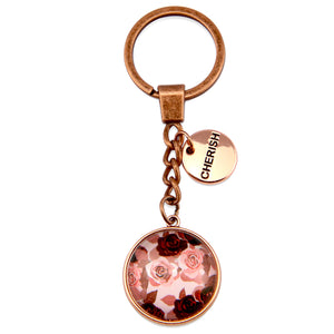 PINK COLLECTION - Vintage Rose Gold 'CHERISH' Keyring - Rosie (10534)