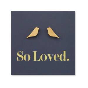 Stainless Steel Earring Studs - So Loved - BIRDS
