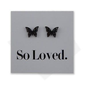 Stainless Steel Earring Studs - So Loved - BUTTERFLIES