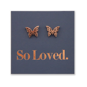 Stainless Steel Earring Studs - So Loved - BUTTERFLIES
