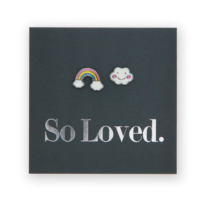 Rainbow & Cloud Studs - Sterling Silver - So Loved
