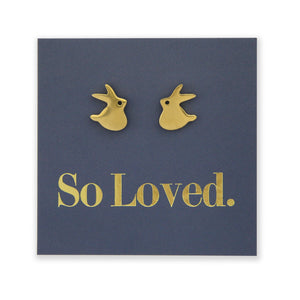 Stainless Steel Earring Studs - So Loved - CUTE BUNNY RABBITS