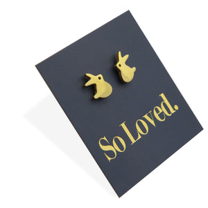Stainless Steel Earring Studs - So Loved - CUTE BUNNY RABBITS