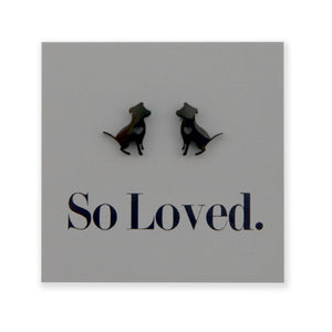 Stainless Steel Earring Studs - So Loved - DOG LOVE