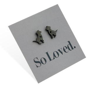 Stainless Steel Earring Studs - So Loved - DOG LOVE