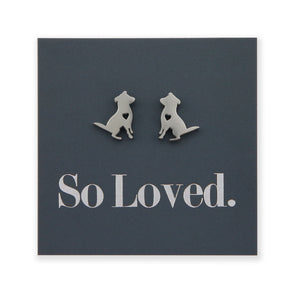 Stainless Steel Earring Studs - So Loved - DOG LOVE