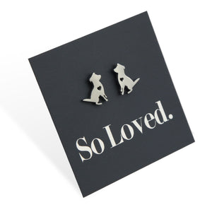 Stainless Steel Earring Studs - So Loved - DOG LOVE
