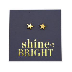Stainless Steel Earring Studs - Shine Bright - STAR