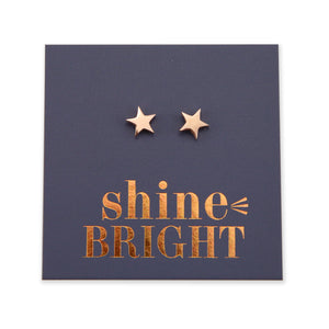 Stainless Steel Earring Studs - Shine Bright - STAR