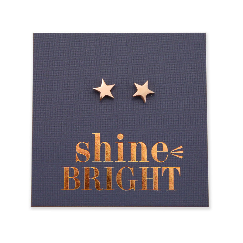 Stainless Steel Earring Studs - Shine Bright - STAR