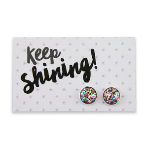 SPARKLEFEST - Keep Shining - Silver 12mm Circle Studs - Pastel Pizazz (9417)