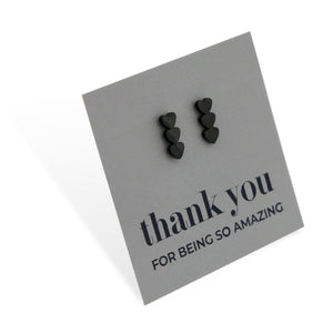 Stainless Steel Earring Studs Thank You For Being So Amazing HEART STACK gold, silver, rose gold and black