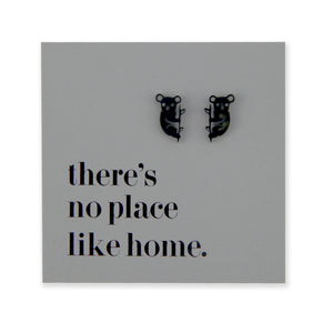 Stainless Steel Earring Studs No Place Like Home KOALAS gold, silver, rose gold, black