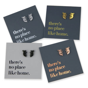 Stainless Steel Earring Studs No Place Like Home KOALAS gold, silver, rose gold, black