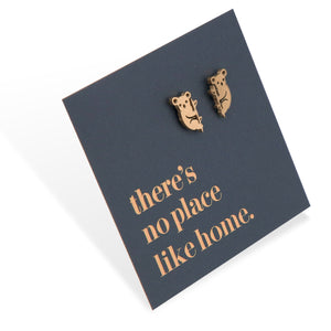 Stainless Steel Earring Studs No Place Like Home KOALAS gold, silver, rose gold, black