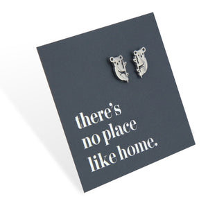 Stainless Steel Earring Studs No Place Like Home KOALAS gold, silver, rose gold, black