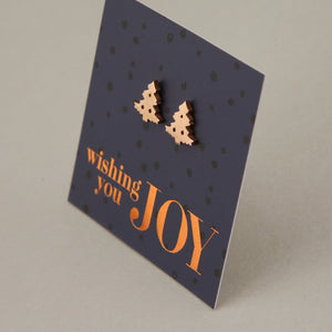 Stainless Steel Earring Studs - Wishing You Joy - CHRISTMAS TREE