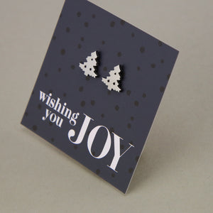 Stainless Steel Earring Studs - Wishing You Joy - CHRISTMAS TREE