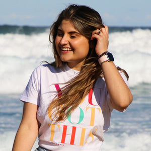 YOU GOT THIS - Boxy Tee - White with Colourful Print