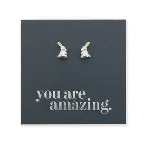 Itsy Bitsy Bunny Studs - Sterling Silver - You Are Amazing - (2412-F)