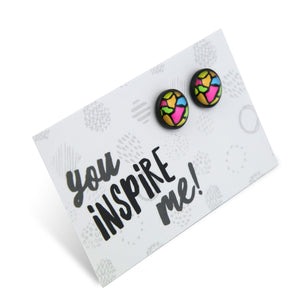 Strong Women Collection - You Inspire Me - Deluxe Stainless Steel Black Studs - Bright Giraffe (12334)