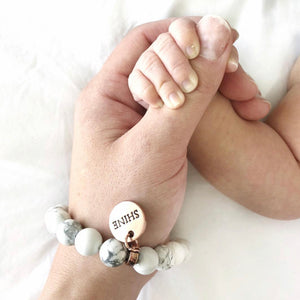 Create Your Own Bracelet - Stone Beads & Word Charm