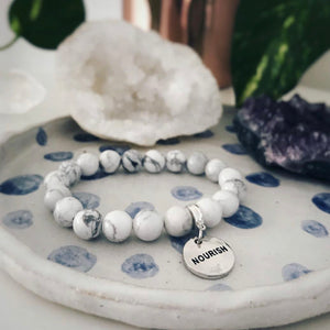 Create Your Own Bracelet - Stone Beads & Word Charm