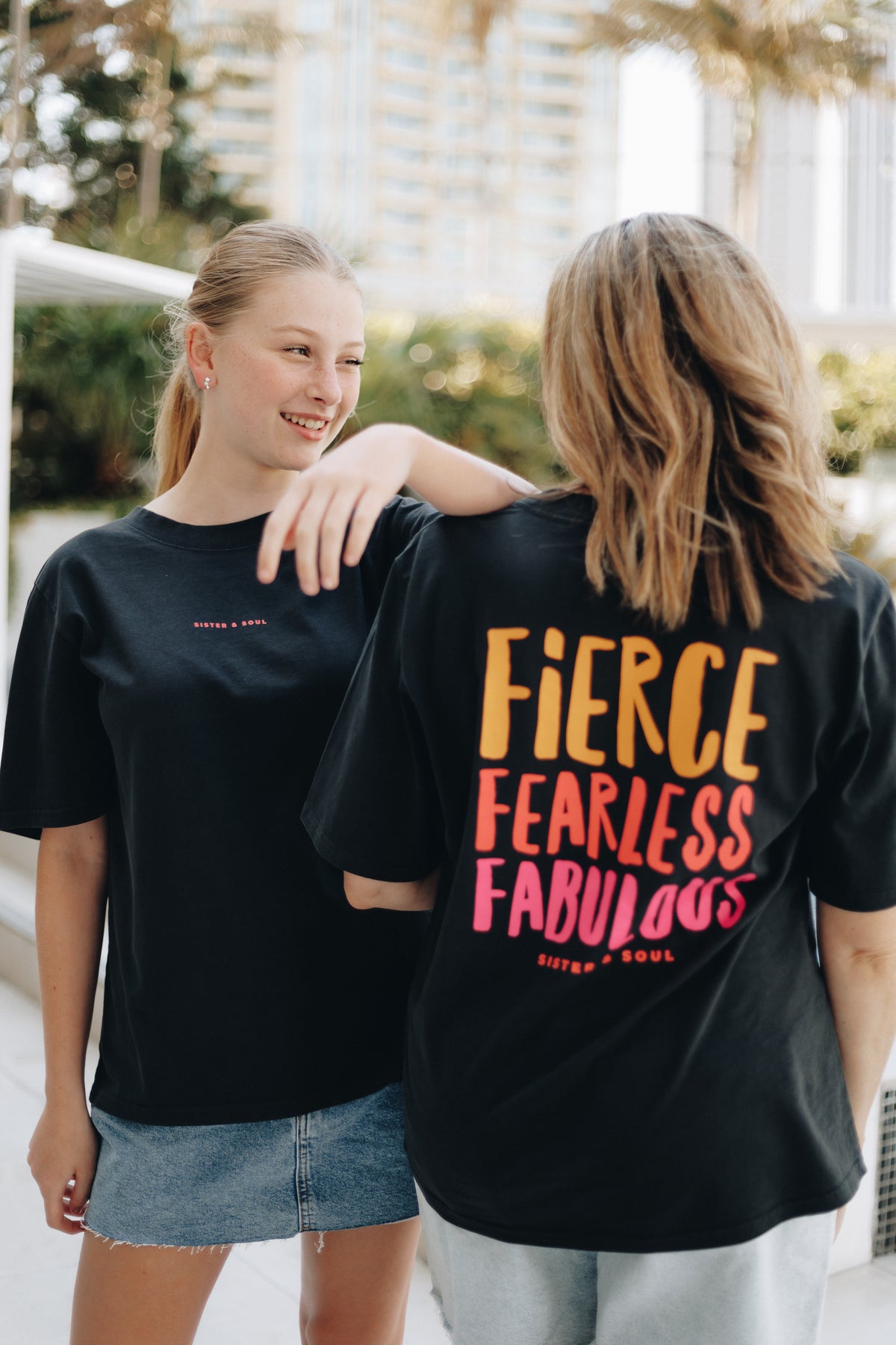 FIERCE FEARLESS FABULOUS - Washed Black-Heavy Tee