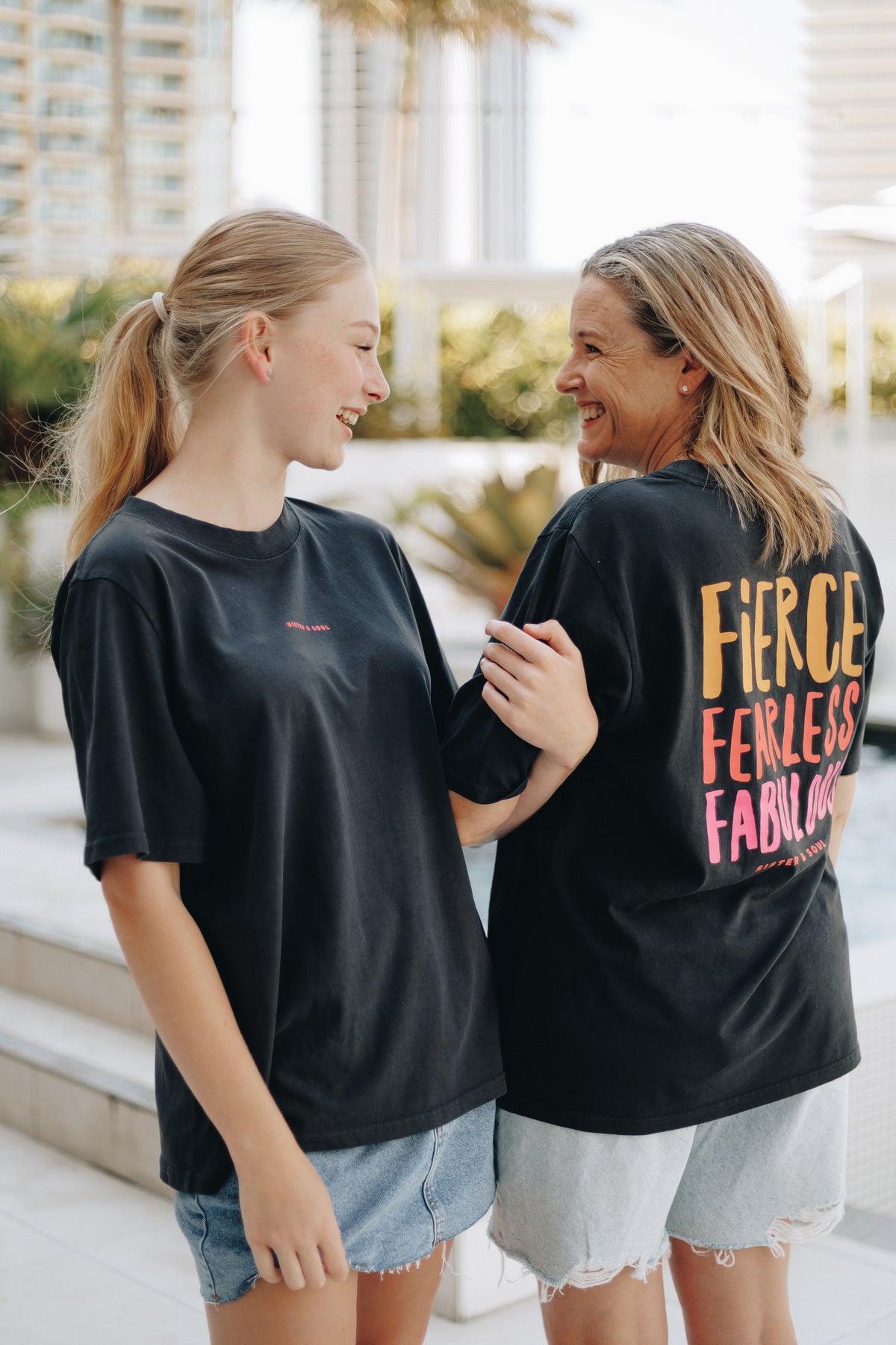 FIERCE FEARLESS FABULOUS - Washed Black-Heavy Tee