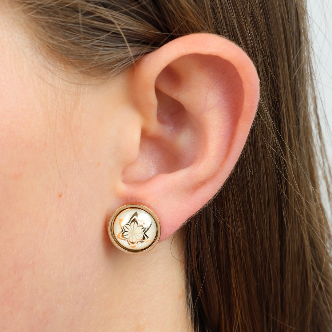 Festive Favourites - Peace + Love - Deluxe Rose Gold Stainless Steel Stud - Gold Star (10743)