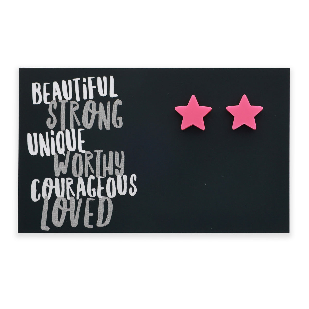 Beautiful Strong Unique pink acrylic star stud earrings – Sister & Soul