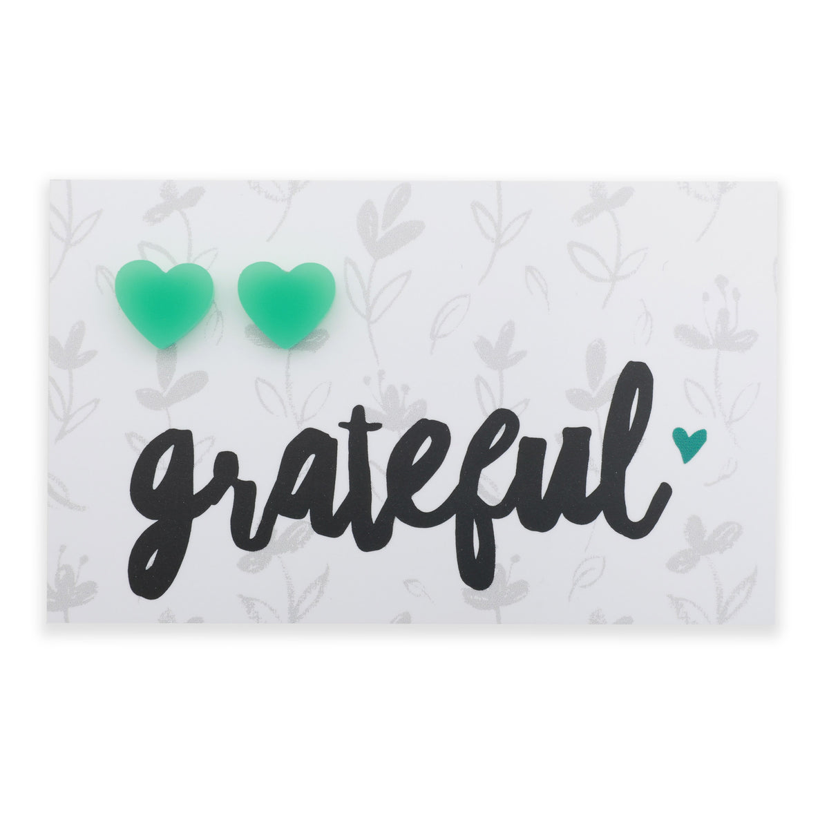 Grateful teal acrylic heart stud earrings – Sister & Soul
