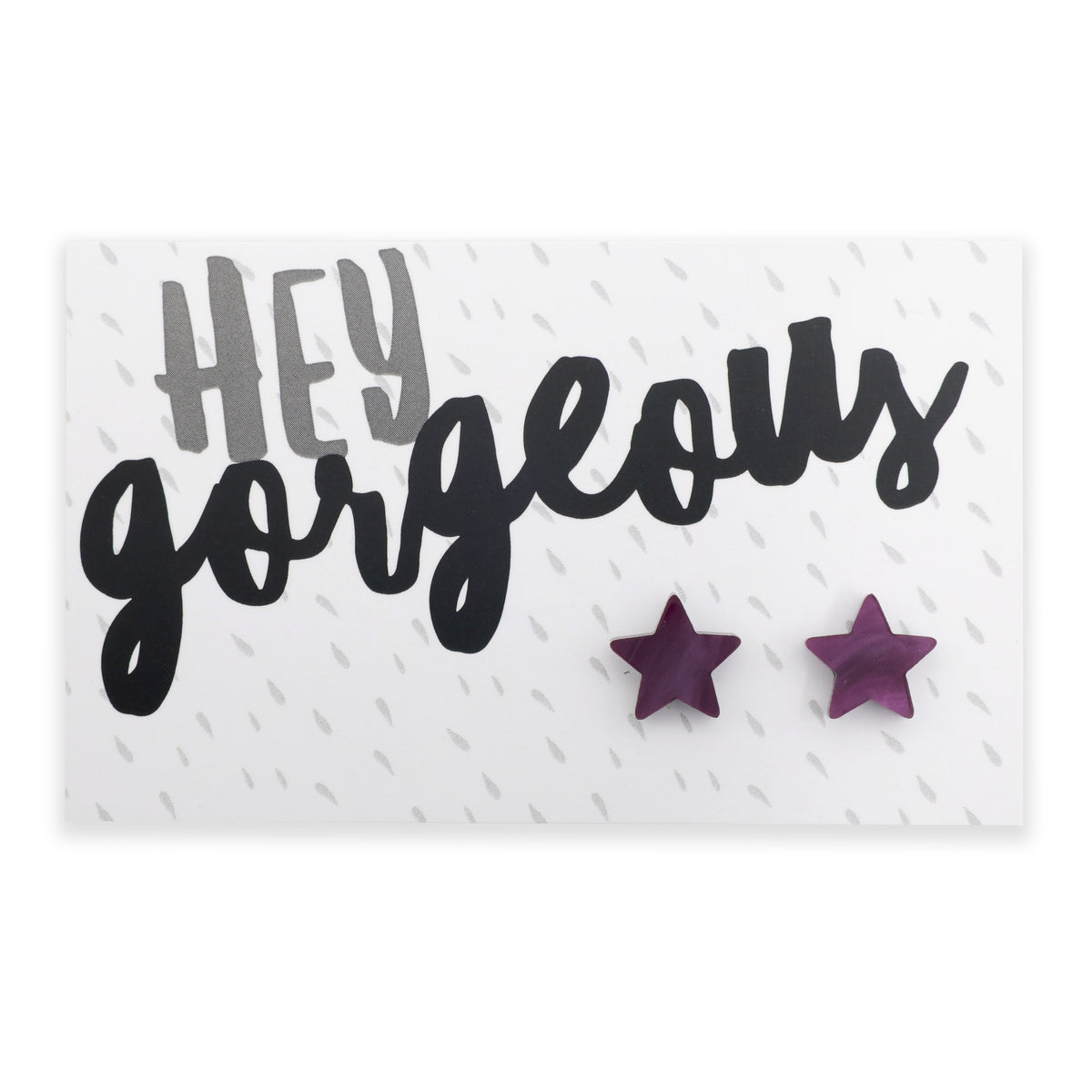 Hey Gorgeous purple swirl acrylic star stud earrings – Sister & Soul