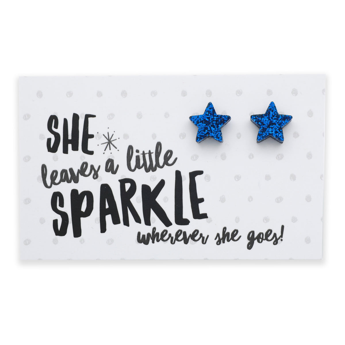 She Leaves A Little Sparkle star acrylic glitter stud earrings in dark blue glitter – Sister & Soul