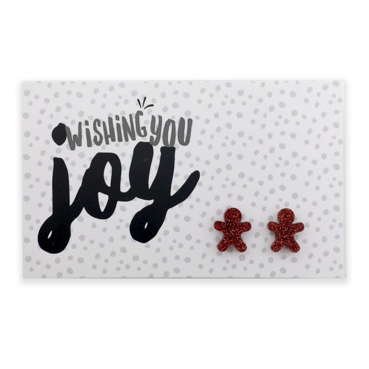 Wishing You Joy gingerbread acrylic glitter stud earrings in chestnut glitter – Sister & Soul
