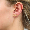2 Hearts - Gold Sterling Silver Studs + CZ - Thank You For Being So Amazing (2407-R)