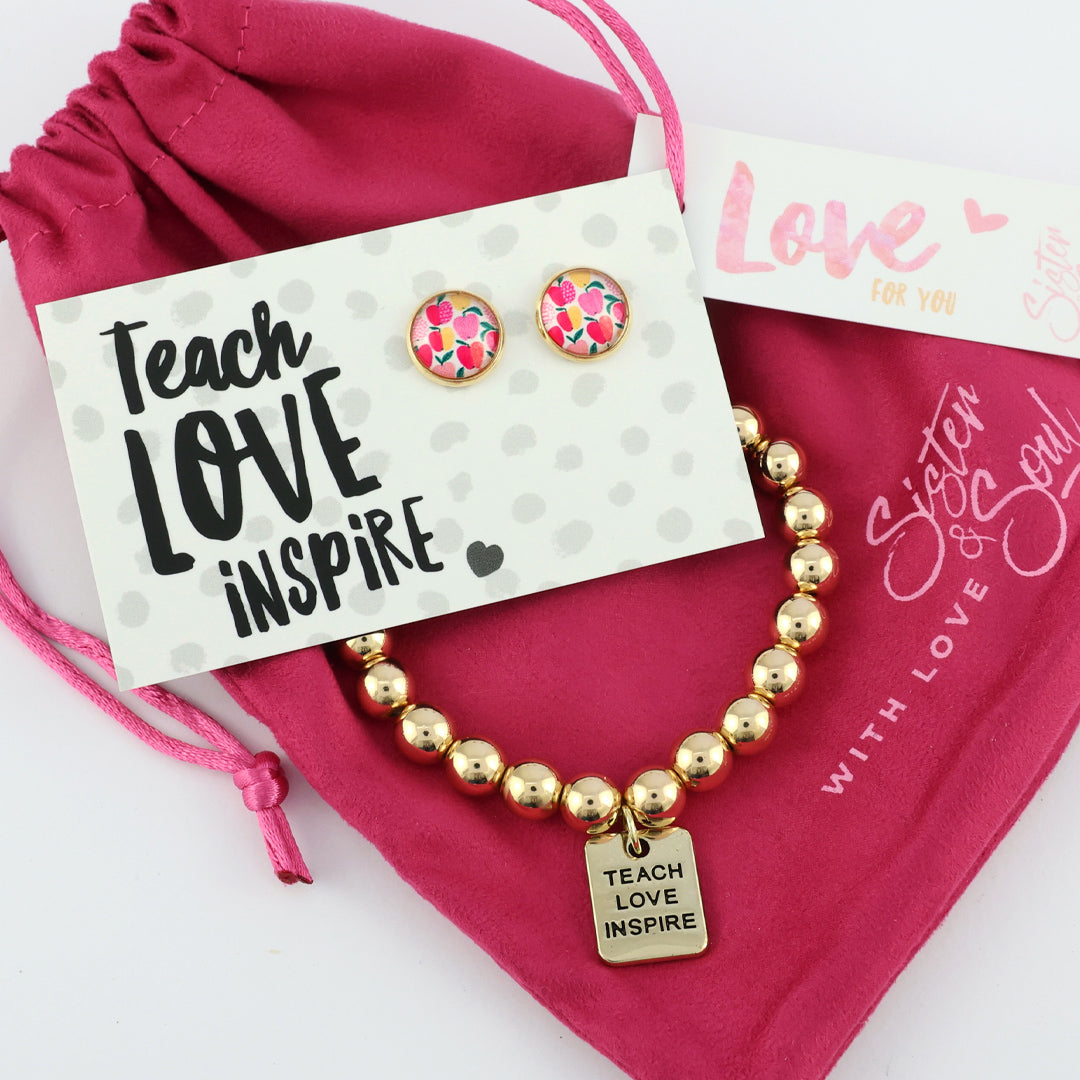 TEACH LOVE INSPIRE Apples In Hot Pink Bundle (L08)