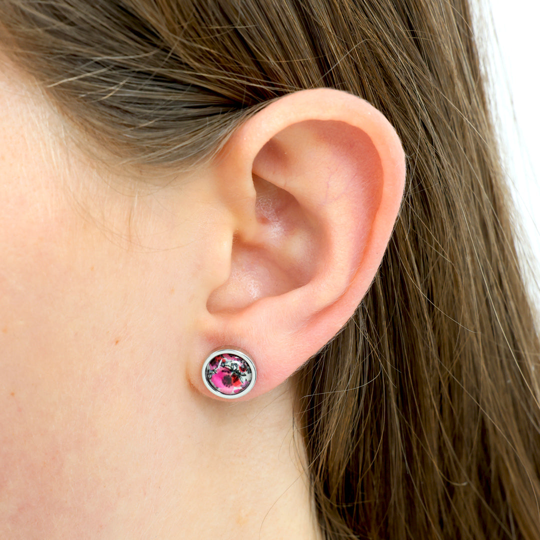 Be Brave Beautiful - Silver Stainless Steel 8mm Circle Studs - Bonita (12344)