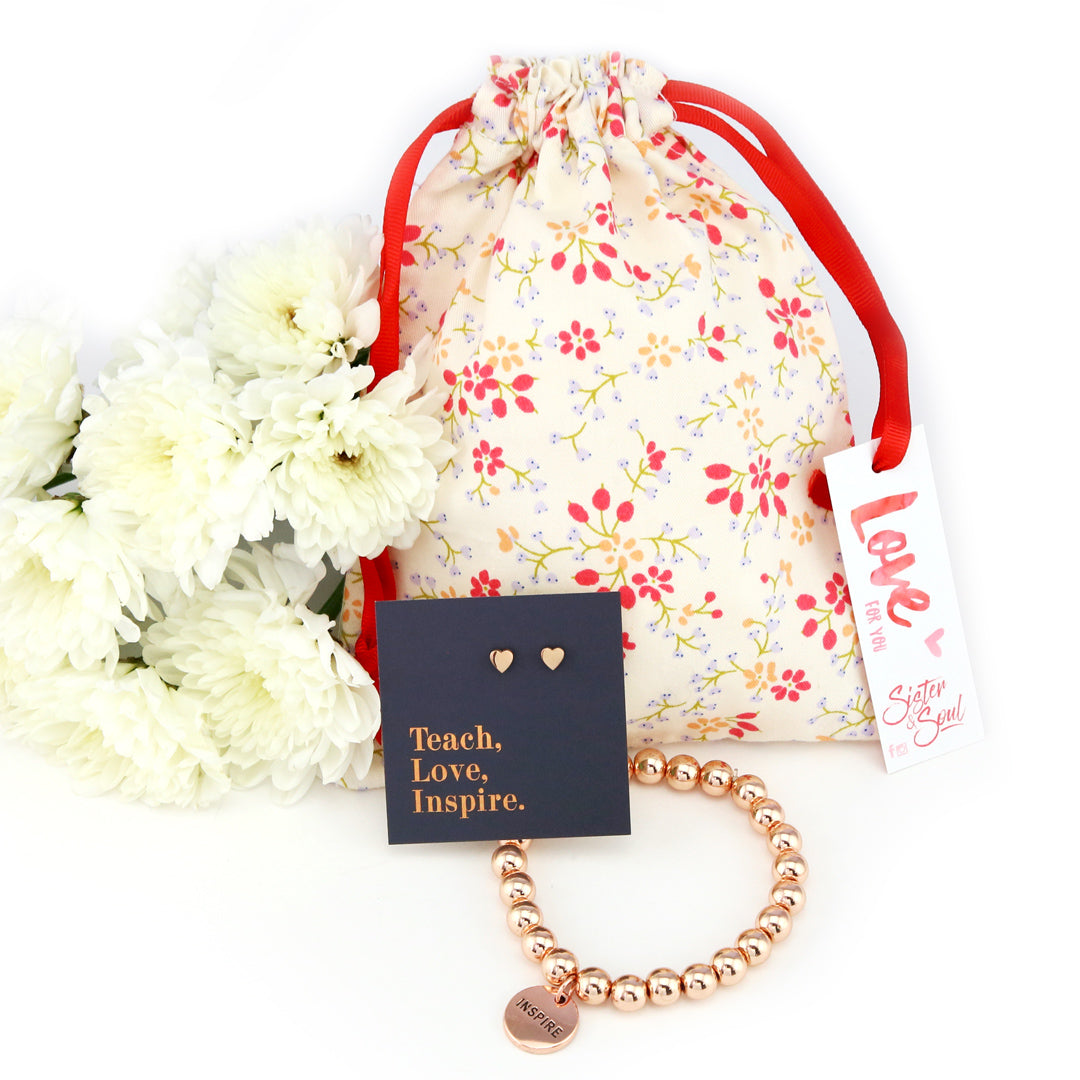 Rose Gold & Floral - Teach Love Inspire - Gift Bundle (L12)