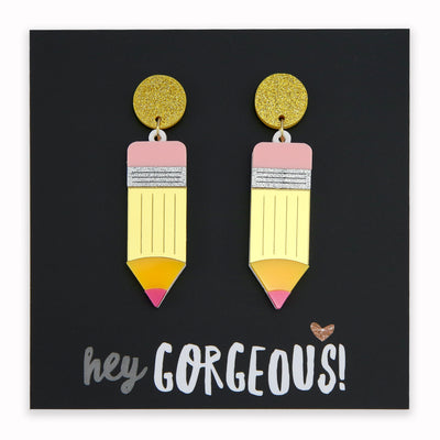 Acrylic Dangles - 'Hey Gorgeous' - Pencils (11563)