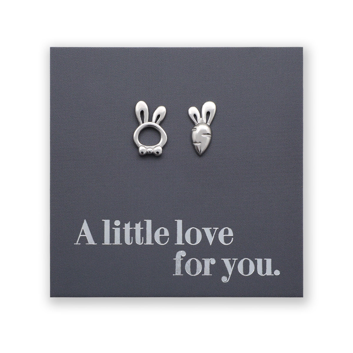 Sterling Silver Earring Studs | Bunny & Carrot Silver - Love Just For You