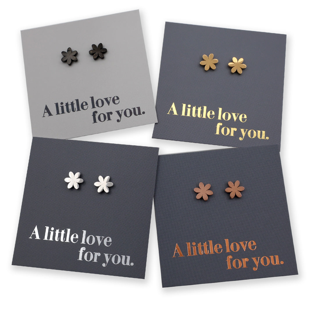 Stainless Steel Earring Studs - A Little Love For You - PRETTY FLOWERS