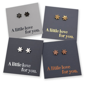 Stainless Steel Earring Studs - A Little Love For You - PRETTY FLOWERS