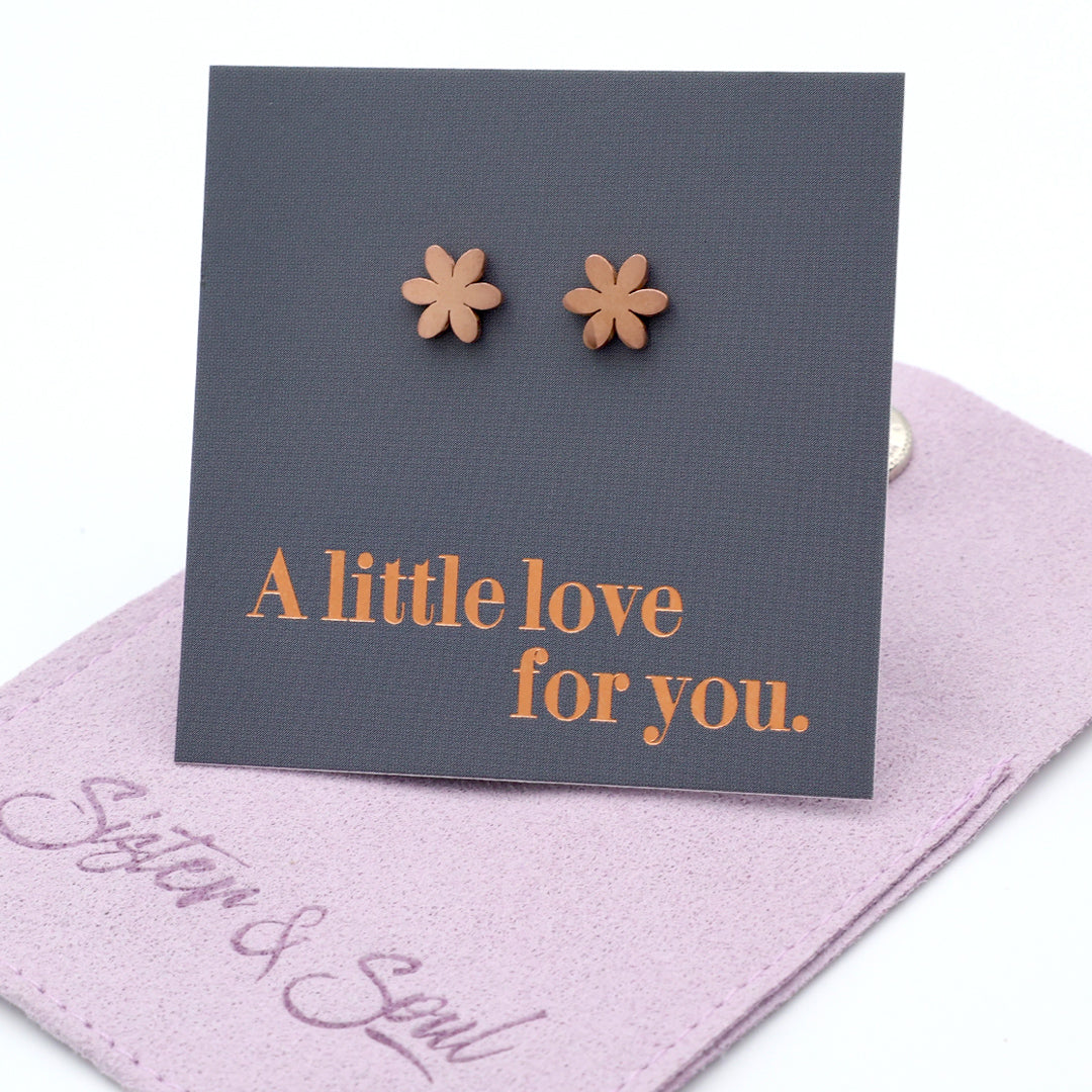 Stainless Steel Earring Studs - A Little Love For You - PRETTY FLOWERS