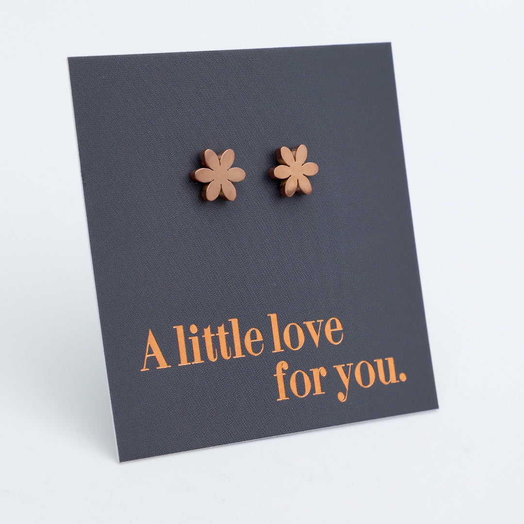 Stainless Steel Earring Studs - A Little Love For You - PRETTY FLOWERS